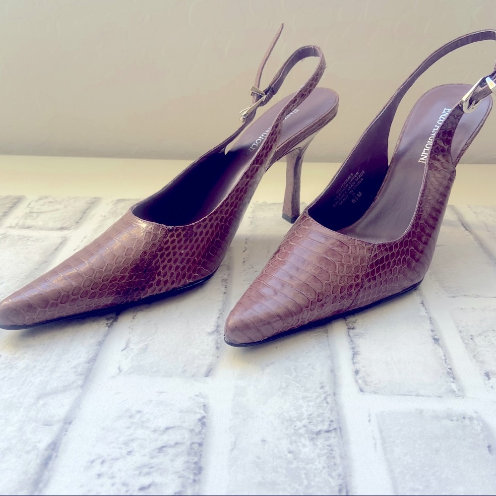 Enzo Angiolini Slingback Snake print Pump sz 6.5